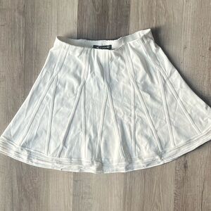 NWT Ralph Lauren Black Label Womens Ribbed Knit A Line Skirt White Medium